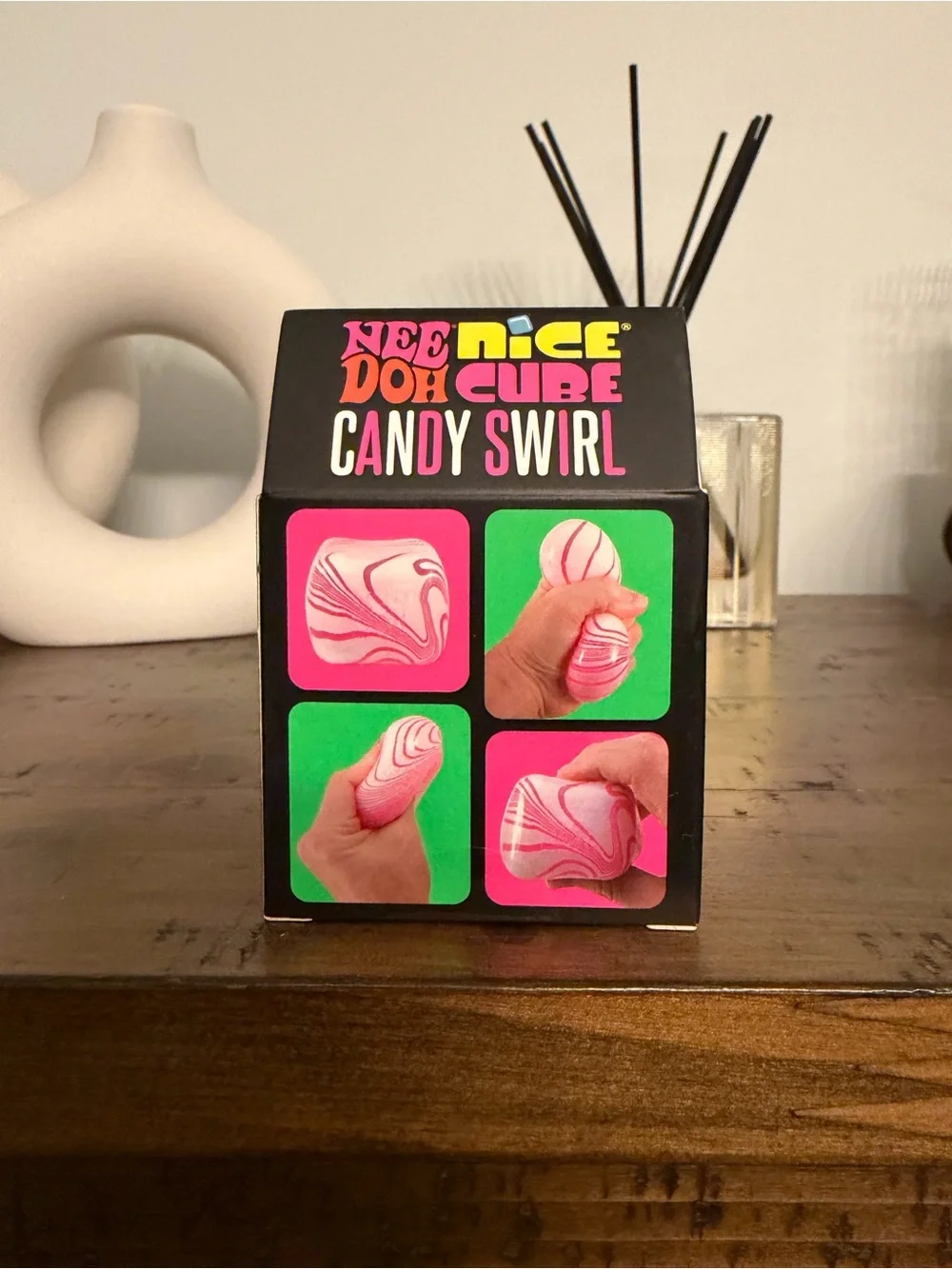 Nee Doh Nice Cube Candy Swirl Sensory Squish Toy
